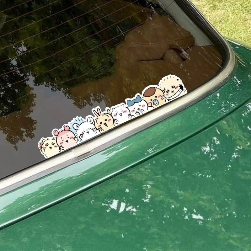 Car Accessories Japanese - ملصق كاواي تشييكاوا الكرتوني اللطيف للسيارة،