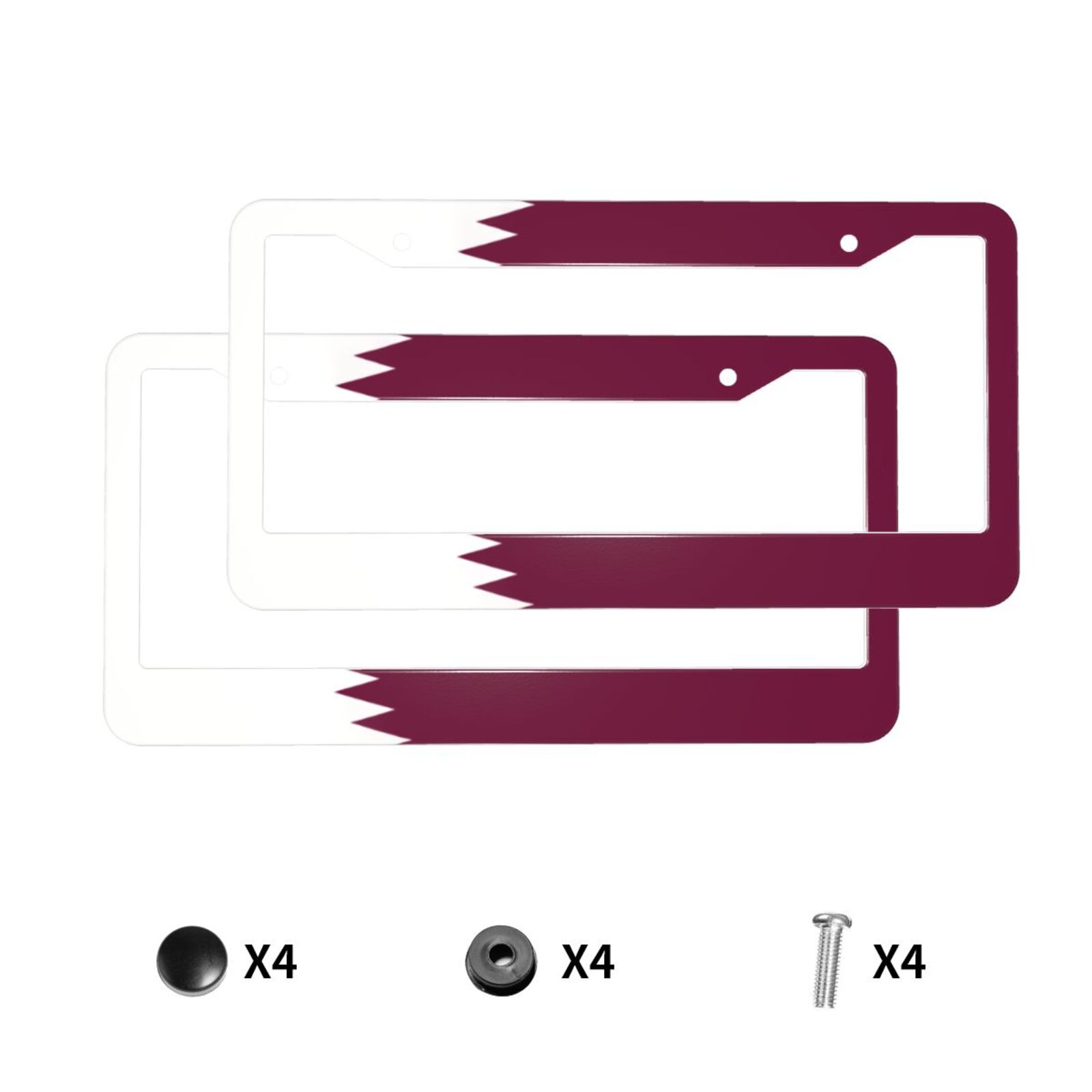 Qatar Car Accessories - علم قطر نمط حامل لوحة الترخيص