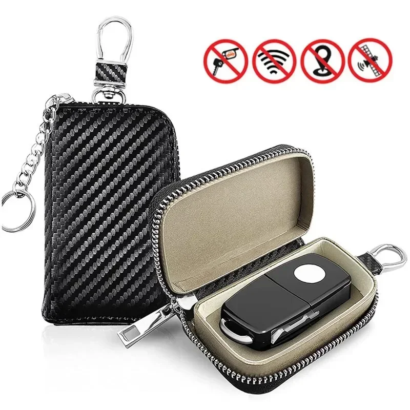 Car Key Signal Blocker - حقيبة جلدية لمنع الاختراق والسرقة وحجب
