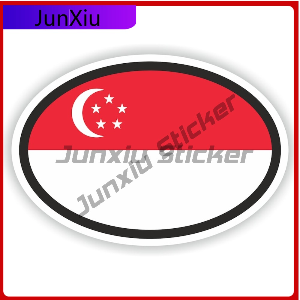 Car Accessories Singapore - سنغافورة العلم البيضاوي ملصق المضادة للخدش